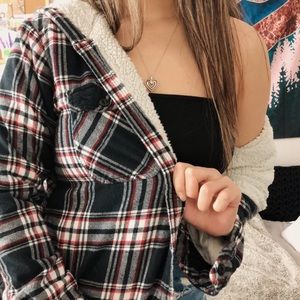 Fuzzy flannel jacket
